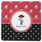 Pirate & Dots Square Rubber Backed Coaster (Personalized)