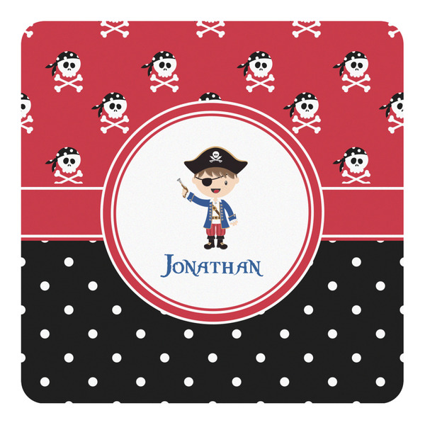 Custom Pirate & Dots Square Decal - Large (Personalized)