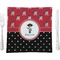 Pirate & Dots 9.5" Glass Square Lunch / Dinner Plate- Single or Set of 4 (Personalized)