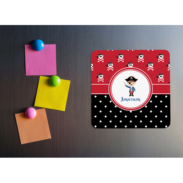 Pirate & Dots Square Fridge Magnet - LIFESTYLE