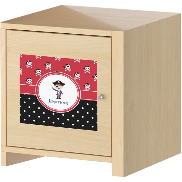 Pirate & Dots Square Wall Decal on Wooden Cabinet