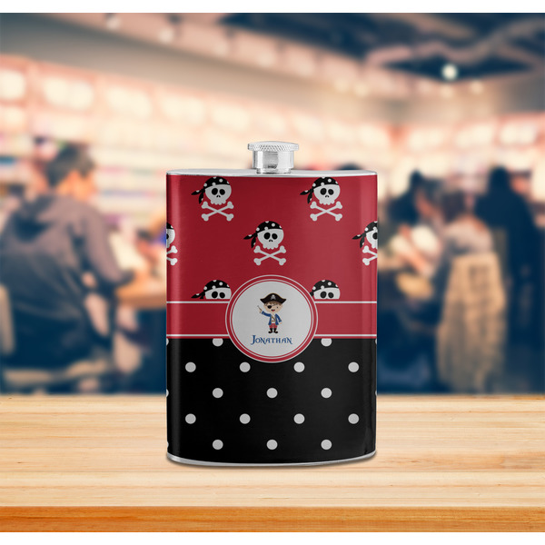 Pirate & Dots Stainless Steel Flask - LIFESTYLE 2