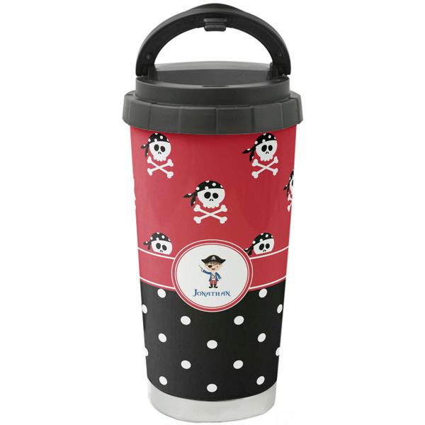 Custom Pirate & Dots Stainless Steel Coffee Tumbler (Personalized)