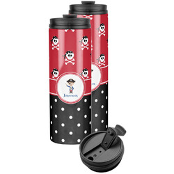 Pirate & Dots Stainless Steel Skinny Tumbler (Personalized)