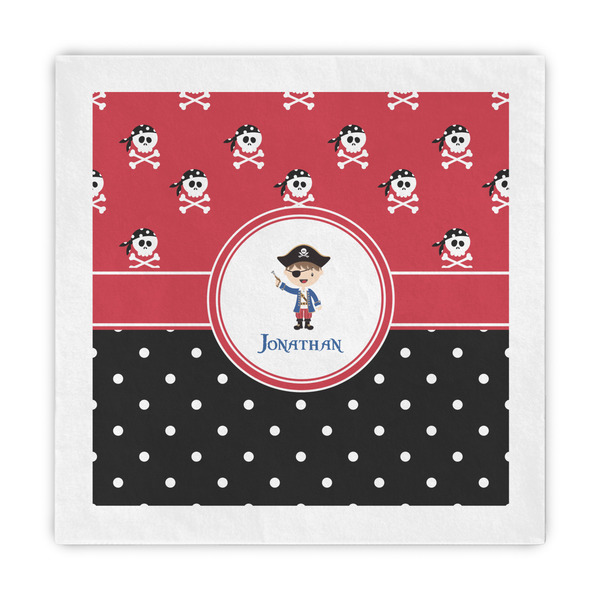 Custom Pirate & Dots Standard Decorative Napkins (Personalized)