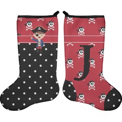 Pirate & Dots Holiday Stocking - Double-Sided - Neoprene (Personalized)