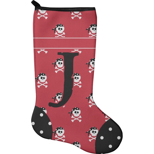 Custom Pirate & Dots Holiday Stocking - Single-Sided - Neoprene (Personalized)