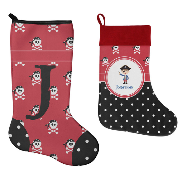 Pirate & Dots Stockings - Side by Side compare