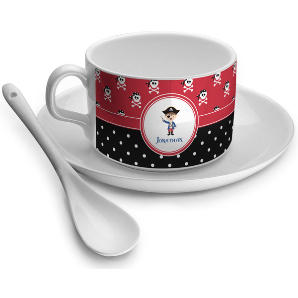 Custom Pirate & Dots Tea Cup (Personalized)