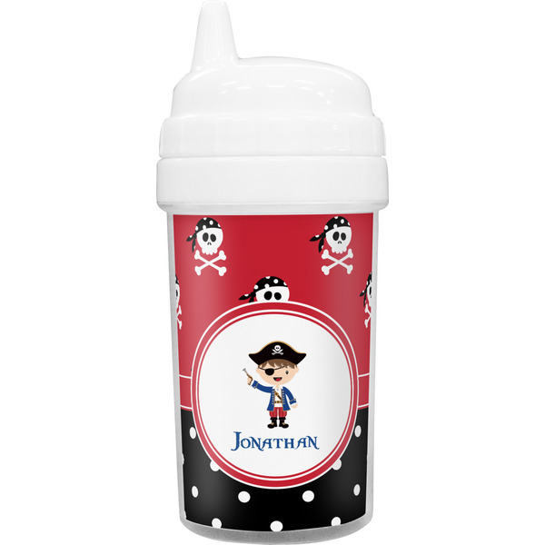 Custom Pirate & Dots Toddler Sippy Cup (Personalized)