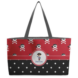 Pirate & Dots Beach Totes Bag - w/ Black Handles (Personalized)