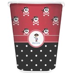 Pirate & Dots Waste Basket - Single Sided (White) (Personalized)