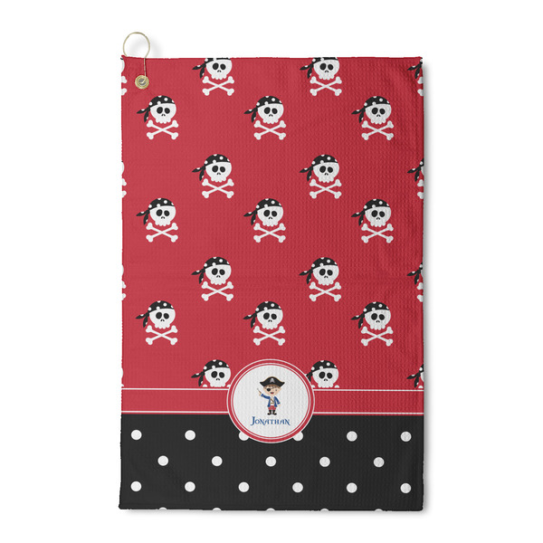 Custom Pirate & Dots Waffle Weave Golf Towel (Personalized)