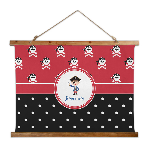 Custom Pirate & Dots Wall Hanging Tapestry - Wide (Personalized)