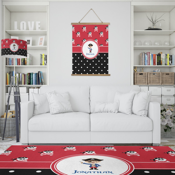 Pirate & Dots Wall Hanging Tapestry - Portrait - IN CONTEXT