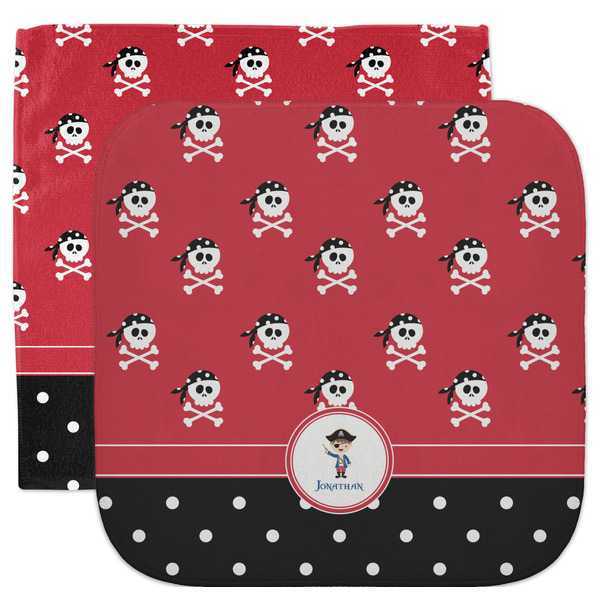Custom Pirate & Dots Facecloth / Wash Cloth (Personalized)