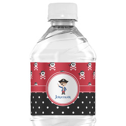 Pirate & Dots Water Bottle Labels - Custom Sized (Personalized)