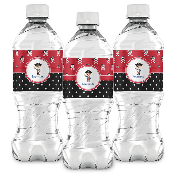 Pirate & Dots Water Bottle Labels - Front View