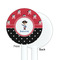Pirate & Dots White Plastic 5.5" Stir Stick - Single Sided - Round - Front & Back