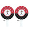 Pirate & Dots White Plastic 7" Stir Stick - Double Sided - Round - Front & Back