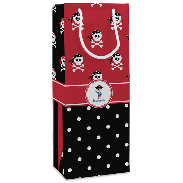 Custom Pirate & Dots Wine Gift Bags - Gloss (Personalized)