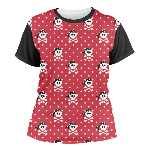 Custom Pirate & Dots Women's Crew T-Shirt - Large
