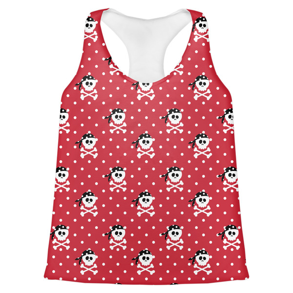 Custom Pirate & Dots Womens Racerback Tank Top - 2X Large