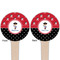 Pirate & Dots Wooden 4" Food Pick - Round - Double Sided - Front & Back