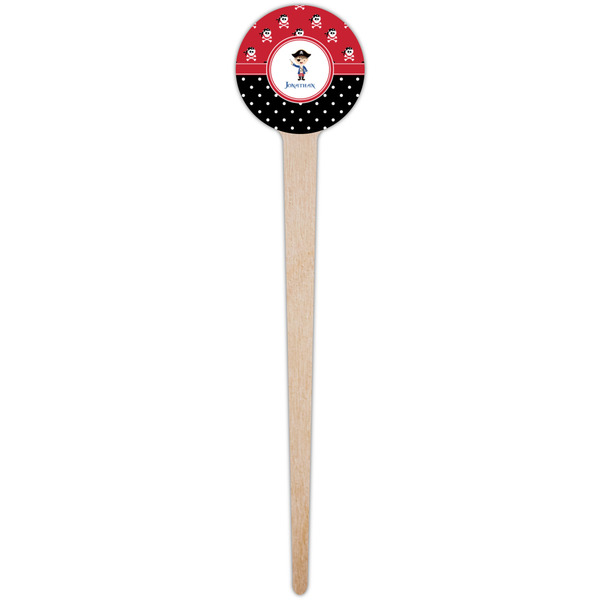 Pirate & Dots Wooden 4" Food Pick - Round - Single Pick