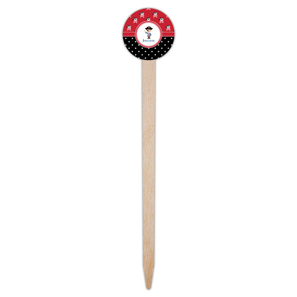 Pirate & Dots Wooden 6" Food Pick - Round - Single Pick