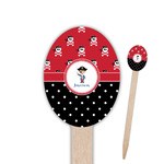 Pirate & Dots Oval Wooden Food Picks (Personalized)