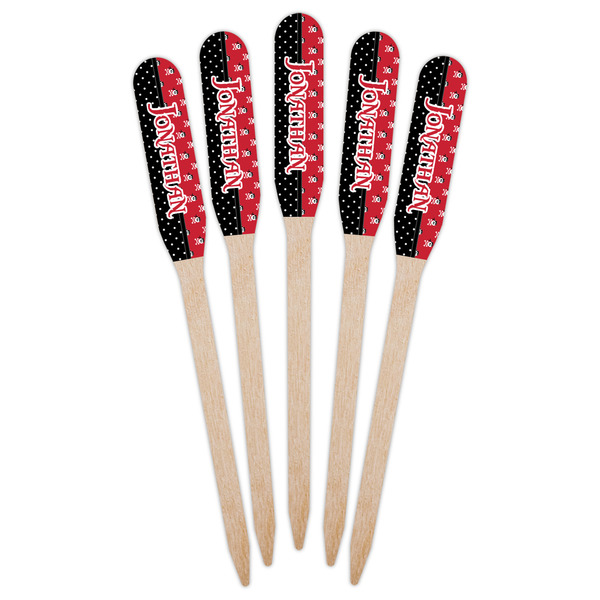 Pirate & Dots Wooden Food Pick - Paddle - Fan View
