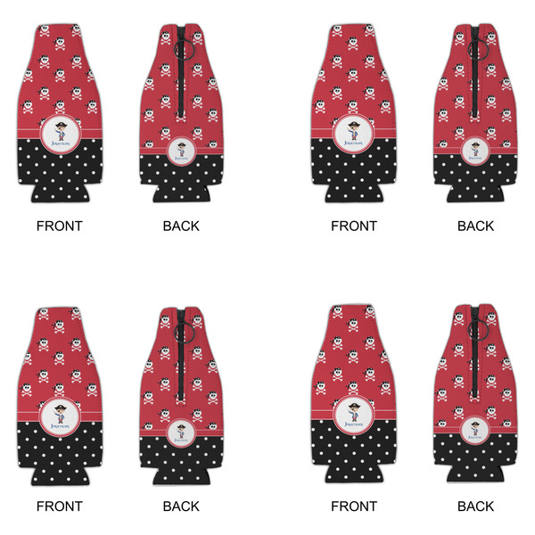 Pirate & Dots Zipper Bottle Cooler - Set of 4 - APPROVAL