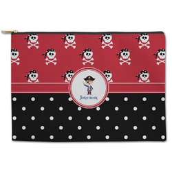Pirate & Dots Zipper Pouch - Large - 12.5"x8.5" (Personalized)