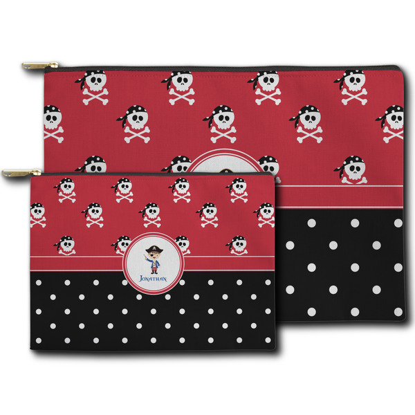 Pirate & Dots Zippered Pouches - Size Comparison