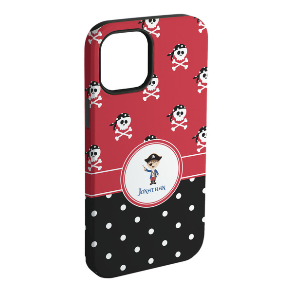 Custom Pirate & Dots iPhone Case - Rubber Lined - iPhone 15 Plus (Personalized)