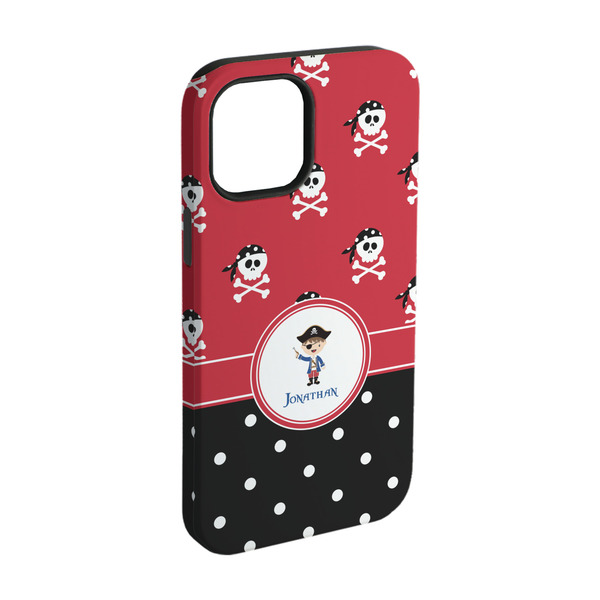 Custom Pirate & Dots iPhone Case - Rubber Lined - iPhone 15 Pro (Personalized)