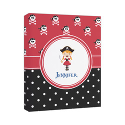 Girl's Pirate & Dots Canvas Print - 11x14 (Personalized)