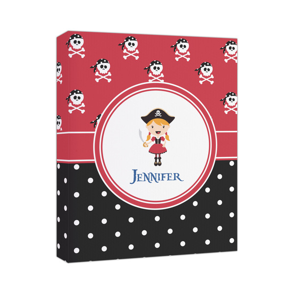 Custom Girl's Pirate & Dots Canvas Print (Personalized)