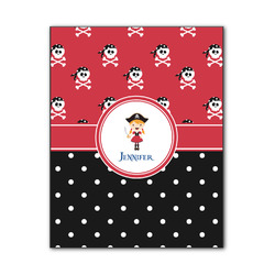Girl's Pirate & Dots Wood Print - 11x14 (Personalized)