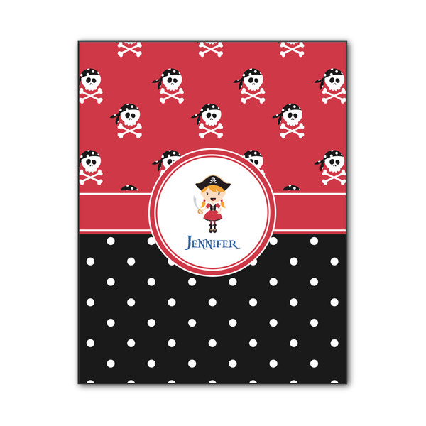 Custom Girl's Pirate & Dots Wood Print - 11x14 (Personalized)
