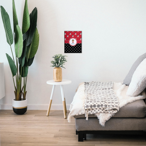 Girl's Pirate & Dots 11x14 Wood Print - In Context