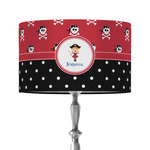 Girl's Pirate & Dots 12" Drum Lamp Shade - Fabric (Personalized)