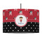 Girl's Pirate & Dots 12" Drum Pendant Lamp - Fabric (Personalized)