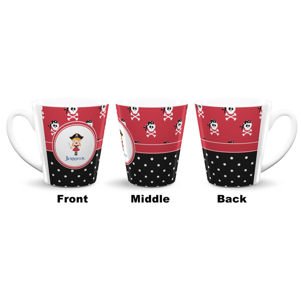 Girl's Pirate & Dots 12 Oz Latte Mug - Approval