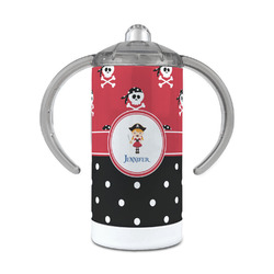 Girl's Pirate & Dots 12 oz Stainless Steel Sippy Cup (Personalized)