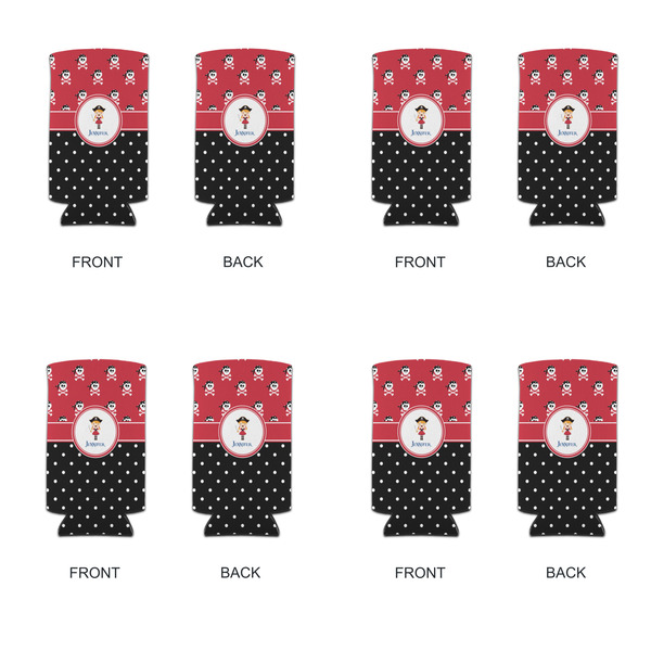 Girl's Pirate & Dots 12oz Tall Can Sleeve - Set of 4 - APPROVAL