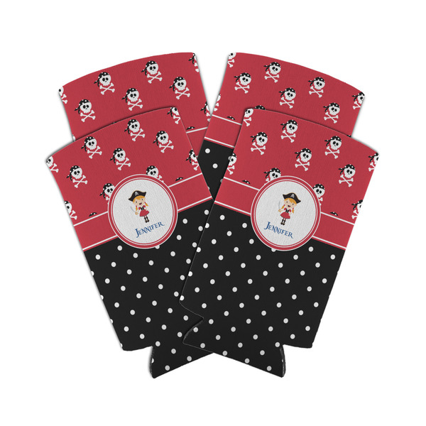 Girl's Pirate & Dots 12oz Tall Can Sleeve - Set of 4 - MAIN