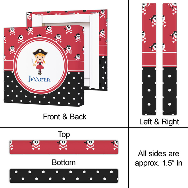 Girl's Pirate & Dots 12x12 - Canvas Print - Approval