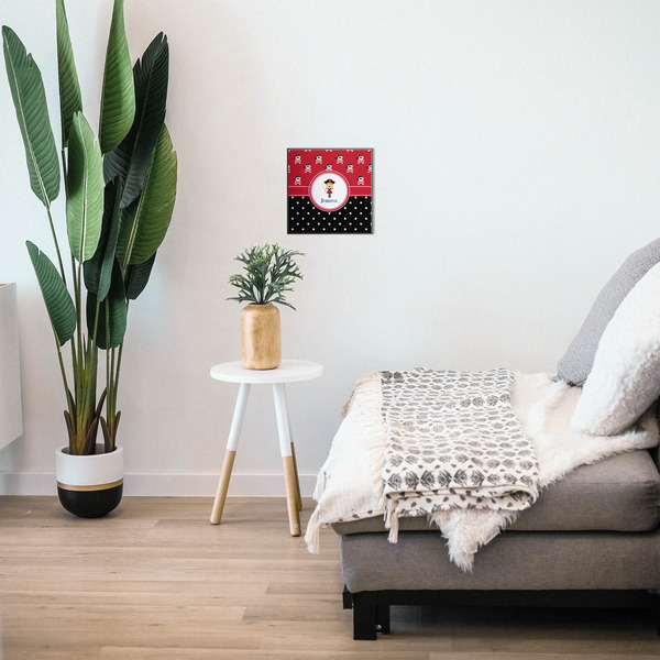 Girl's Pirate & Dots 12x12 Wood Print - In Context